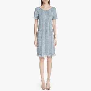 St. John 2 Blue Tweed Mini Dress